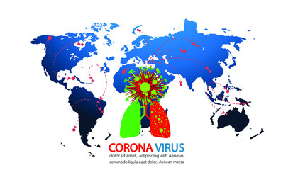 Fototapeta premium Illustration medical protection corona virus to people, modern design idea concept vector infographic template,flat design.