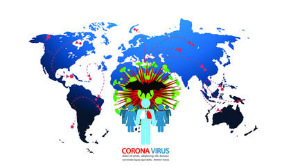 Illustration medical  protection corona virus  to people, modern design idea  concept vector  infographic template,flat design.