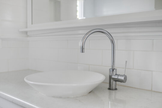 White modern hand basin