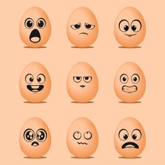 Eggs with expression. Illustration vector