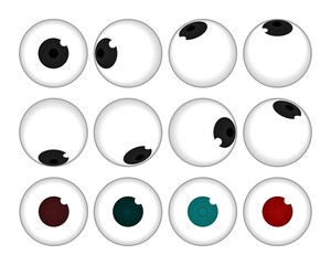 Eyeball icon. Human eyeball spinning different position. Illustration vector