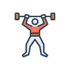 Color illustration icon for fitness