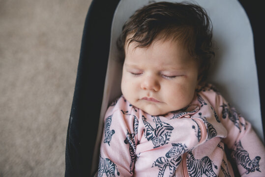 Sleeping Baby in a Zebra Sleeper