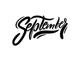 September black text. Modern calligraphy. Hand lettering inscription. Vector illustration.