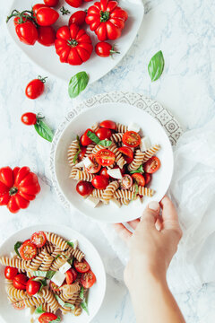 Delicious pasta caprese