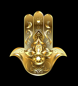 Gold Hamsa hand