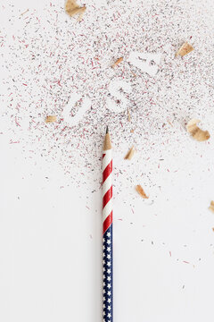 Stars and Stripes pencil and shavings
