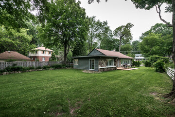 Real estate photography - Beautiful modern fully renovated house with backyard and deck in Montreal's suburb
