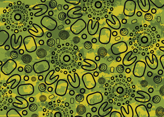 Aboriginal dot art seamless pattern for fabric and textile