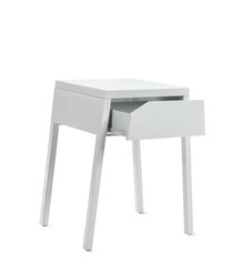 Modern nightstand table on white background