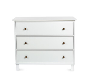 Modern chest of drawers on white background