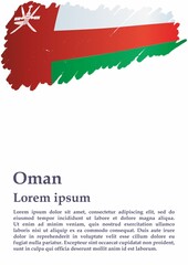 Flag of Oman, Sultanate of Oman, Western Asia. Template for award design, an official document with the flag of Oman. Bright, colorful vector illustration.