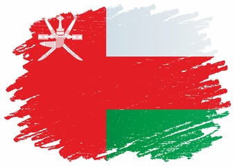 Flag of Oman, Sultanate of Oman, Bright, colorful vector illustration.