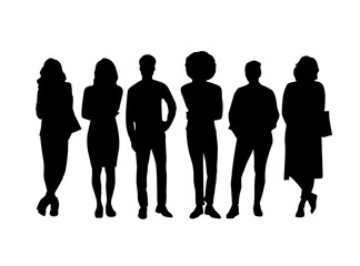 Adult people silhouettes background vector