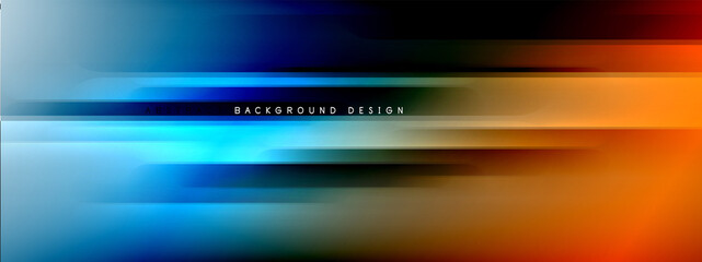 Motion concept neon shiny lines on liquid color gradients abstract backgrounds. Dynamic shadows and lights templates for text