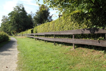 a beautiful garden fence made of wood