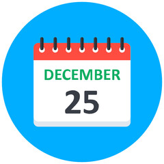 
25th december, christmas day icon in trendy design 
