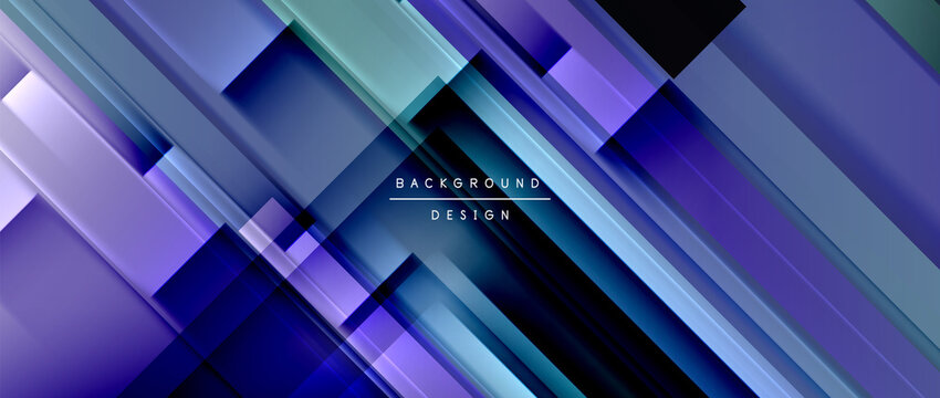 Dynamic lines on fluid color gradient. Trendy geometric abstract background for your text, logo or graphics