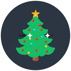 
Christmas tree icon design, flat icon of evergreen tree 
