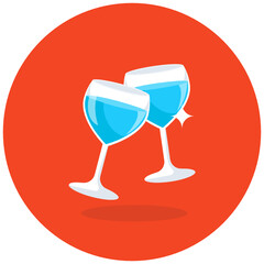 
Fresh drinks, cheers icon in trendy style 
