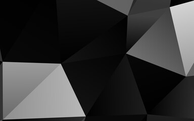Dark Silver, Gray vector low poly texture. A sample with polygonal shapes. Template for a cell phone background.