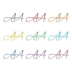 Letter AA Logo Design Business Typography, color set