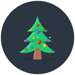 
Xmas tree icon design, flat icon of evergreen tree 
