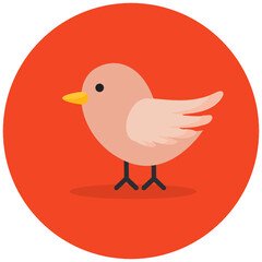 
A flat rounded design of cute chick icon
