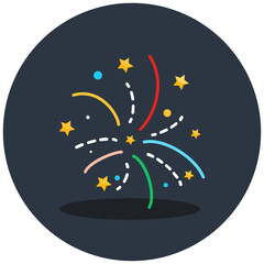 
Icon of firework in trendy style, shiny stars flashes vector 
