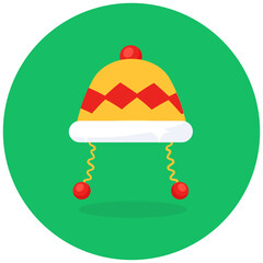 
A beanie, flat rounded design vector 
