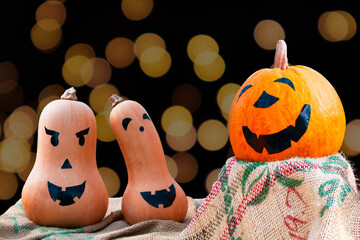 ハロウィーンのかぼちゃのオバケの装飾