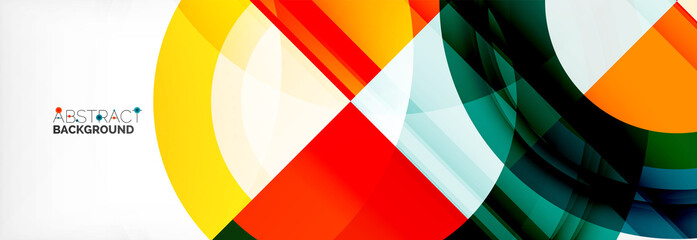 Obraz premium Round shapes, triangles and circles. Modern abstract background