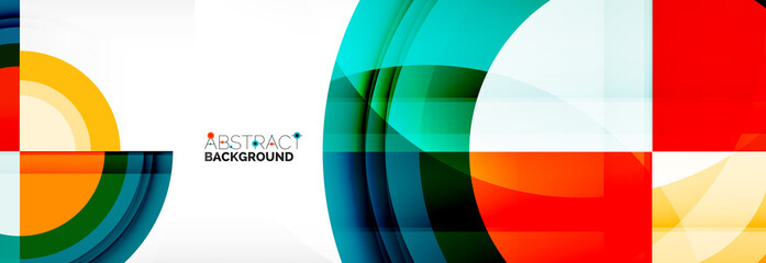 Round shapes, triangles and circles. Modern abstract background