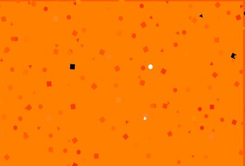 Light Orange vector template with crystals, circles, squares.