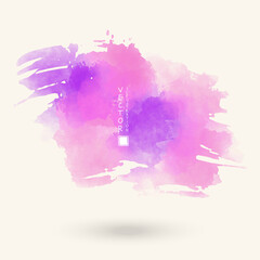 Abstract pink watercolor element for web design. Vector.