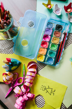 Girl Painting with Water colours