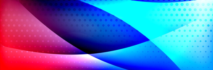 Fluid gradient neon color waves, vector abstract background