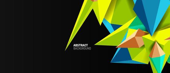 3d low poly abstract shape background vector illustration