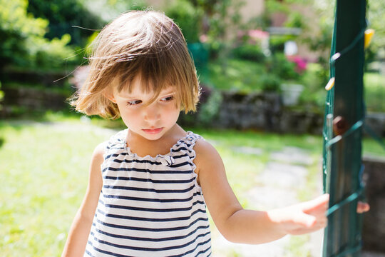 Cute little girl in the garden