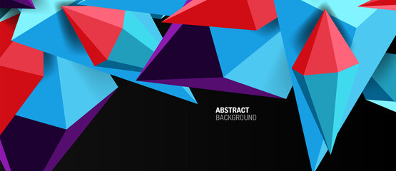 3d low poly abstract shape background vector illustration