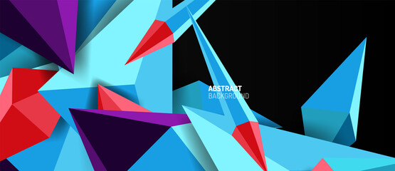 3d low poly abstract shape background vector illustration