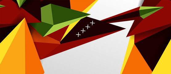 3d low poly abstract shape background vector illustration