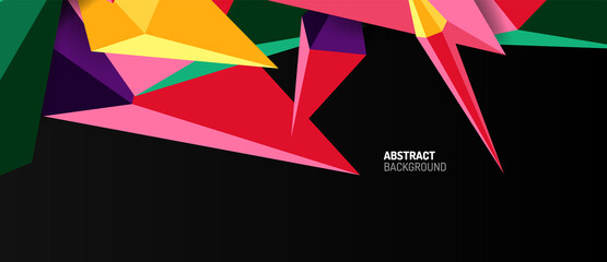 3d low poly abstract shape background vector illustration