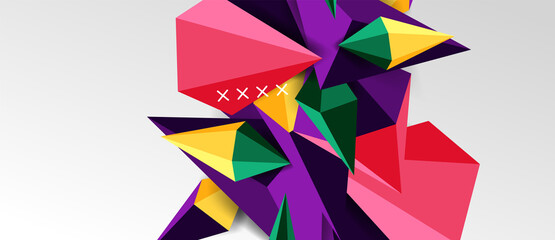 3d low poly abstract shape background vector illustration