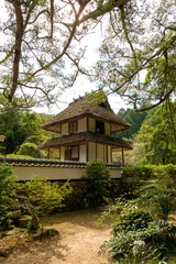 Thatched roof bell tower of Daisyu-ji temple in Sanda city, Hyogo, Japan