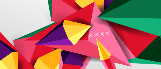 3d low poly abstract shape background vector illustration