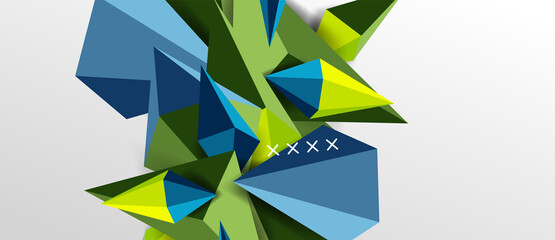 3d low poly abstract shape background vector illustration