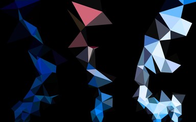 Dark BLUE vector shining triangular template. Modern geometrical abstract illustration with gradient. Template for your brand book.