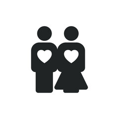 Couple icon. Man and woman in love symbol concept isolated on white background. Vector illustration