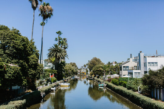 Venice Beach canals, Los Angeles, California.